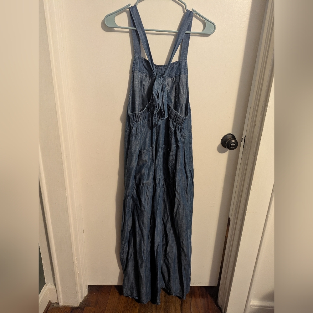NWOT Natural Life Women's Blue Denim Tie Overalls - Picture 4 of 4